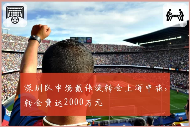 深圳队中场戴伟浚转会上海申花，转会费达2000万元